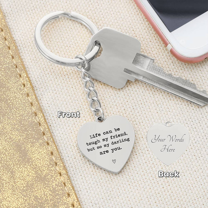 Heart-Shaped Keychain with Friendship Engraving