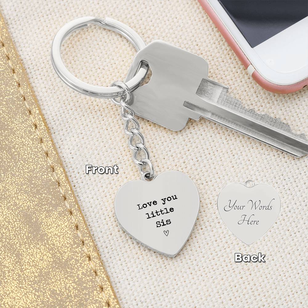 Heart Keychain Gift for Little Sister