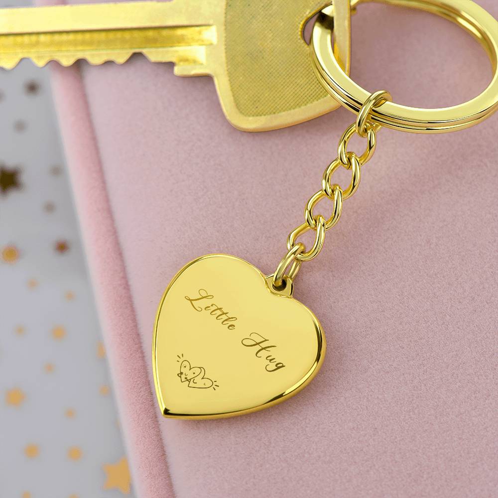 Little Hug Heart Keychain with Engraving