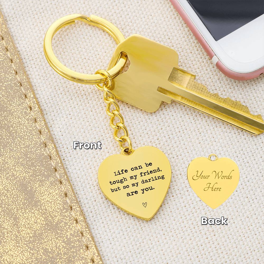 Heart-Shaped Keychain with Friendship Engraving