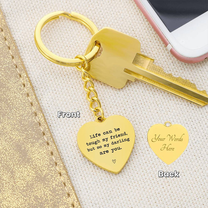 Heart-Shaped Keychain with Friendship Engraving