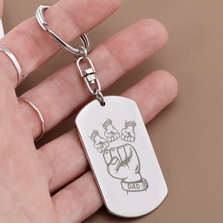 Personalized Fist Bump Keychain