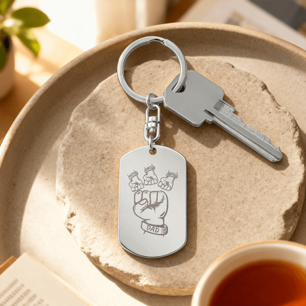 Personalized Fist Bump Keychain