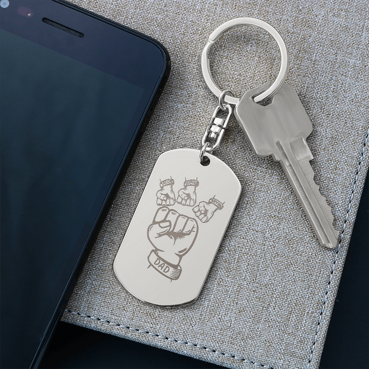 Personalized Fist Bump Keychain