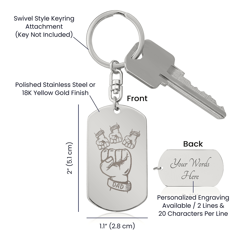 Personalized Fist Bump Keychain
