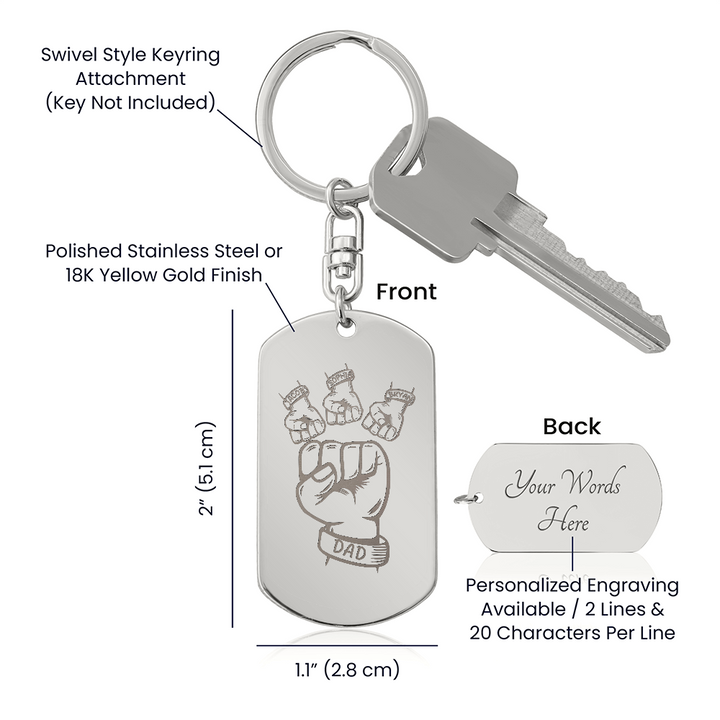 Personalized Fist Bump Keychain