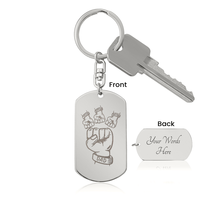Personalized Fist Bump Keychain