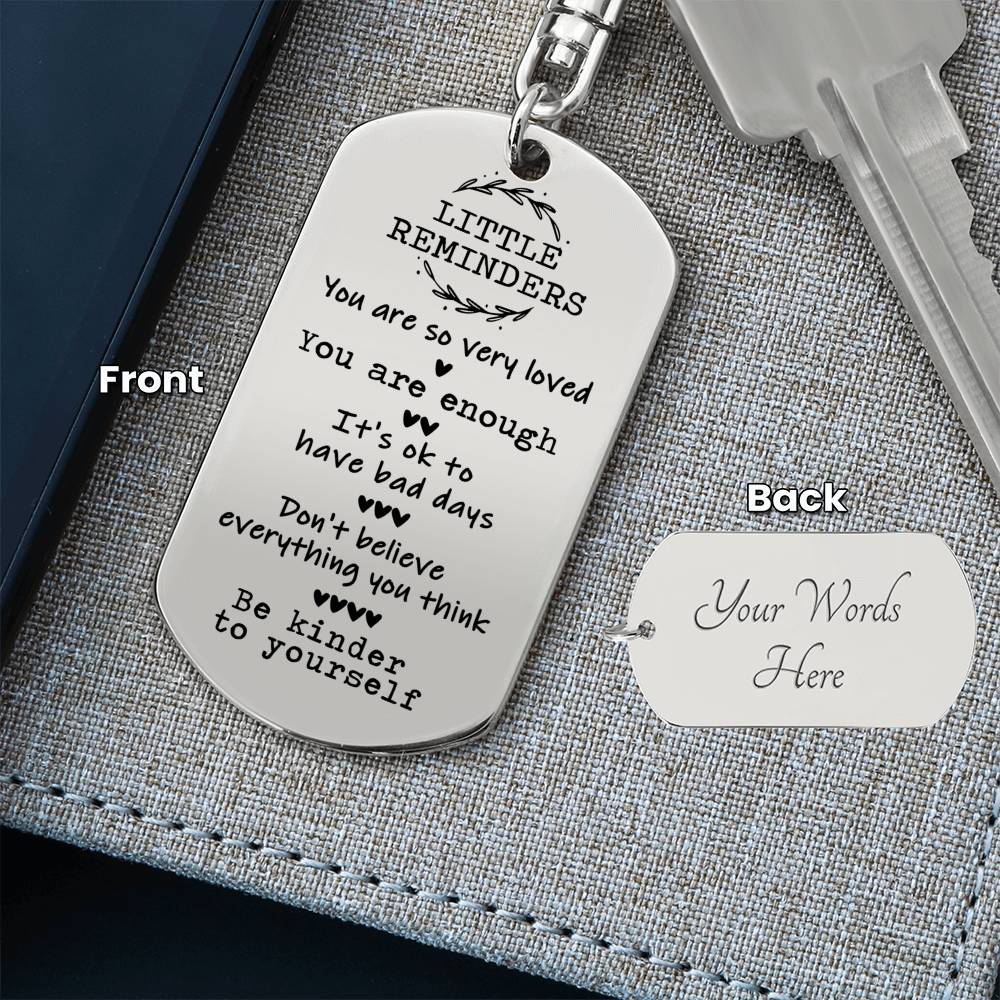 Engraved “Little Reminders” Inspirational Keychain