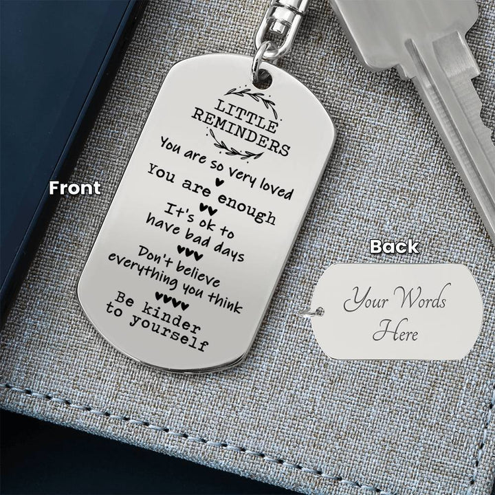 Engraved “Little Reminders” Inspirational Keychain
