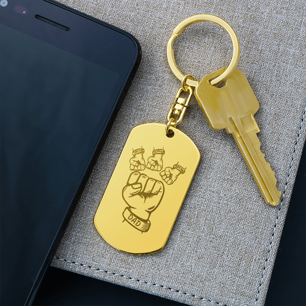 Personalized Fist Bump Keychain