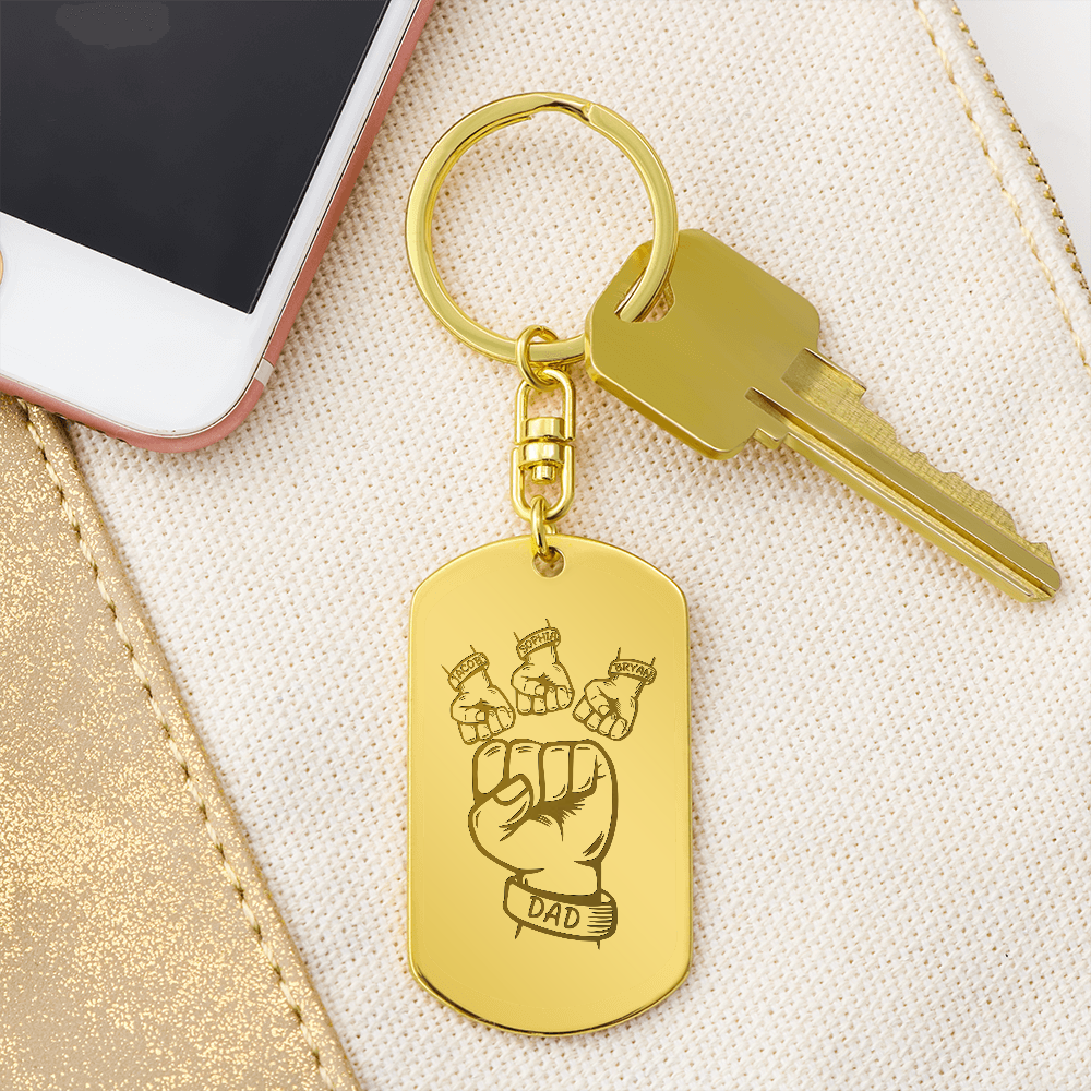 Personalized Fist Bump Keychain