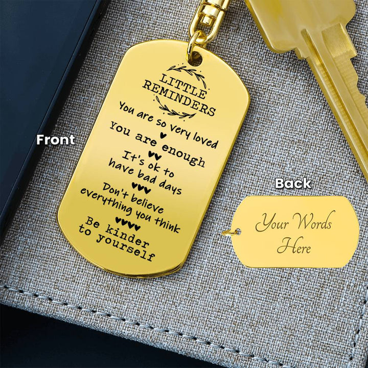 Engraved “Little Reminders” Inspirational Keychain
