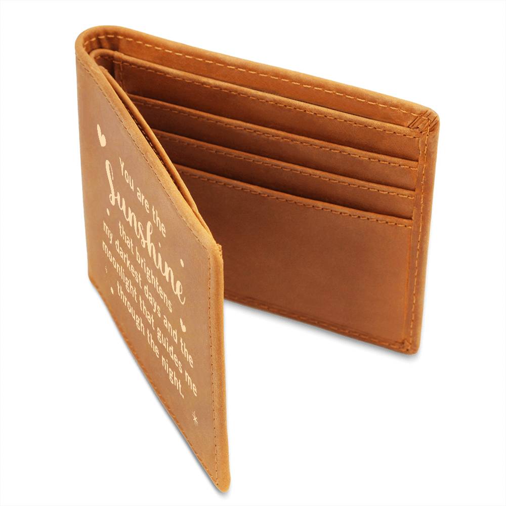 Sunshine and Moonlight Engraved Leather Wallet