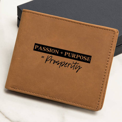 Men's Wallet - Passion + Purpose = Prosperity