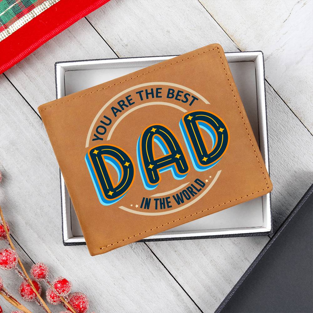 Dad Leather Wallet – Best Dad in the World