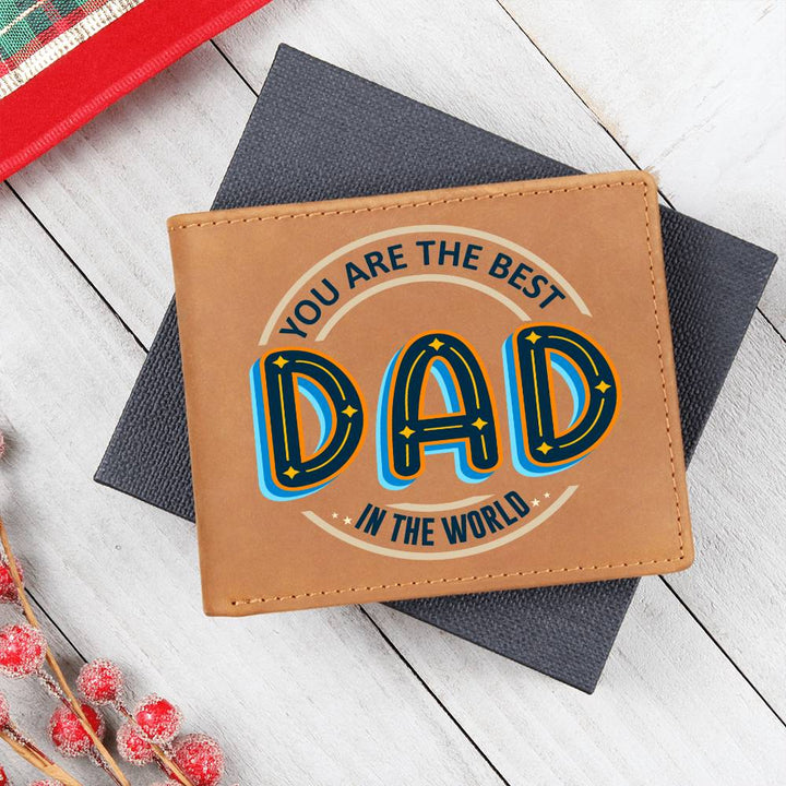 Dad Leather Wallet – Best Dad in the World