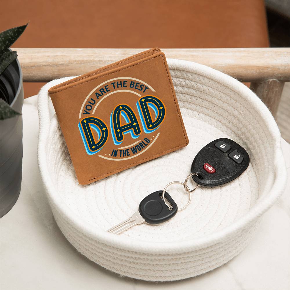 Dad Leather Wallet – Best Dad in the World