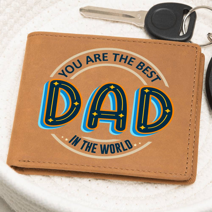 Dad Leather Wallet – Best Dad in the World