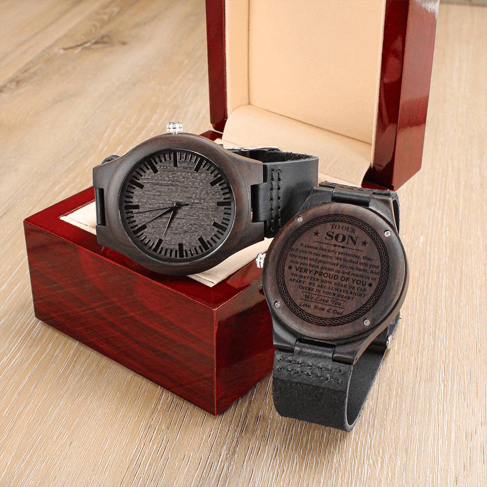 Engraved Wood Watch - Gift From Parents To Son