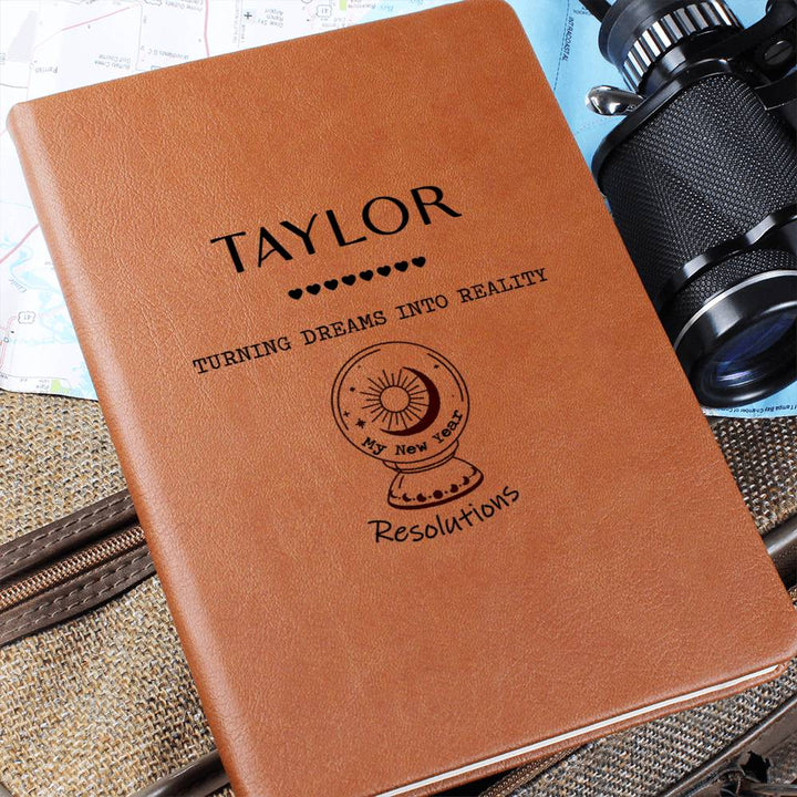 Personalized New Year Resolutions Leather Journal