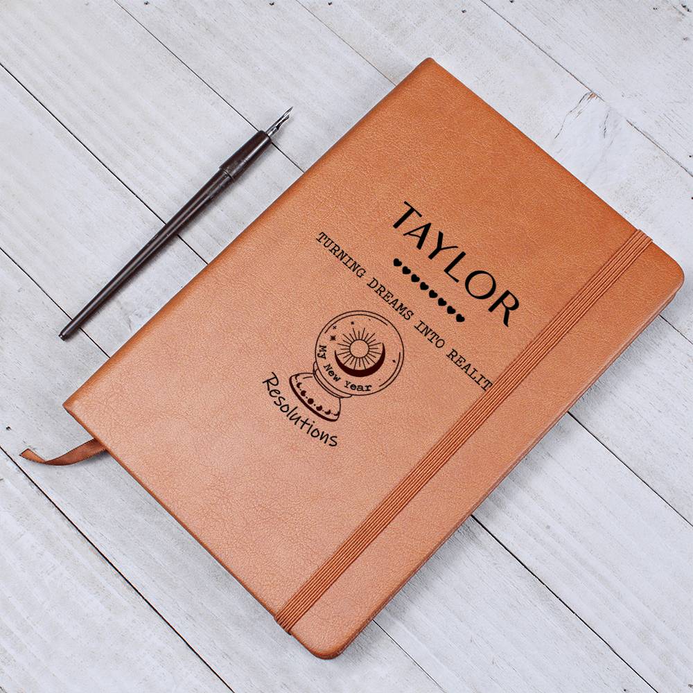 Personalized New Year Resolutions Leather Journal