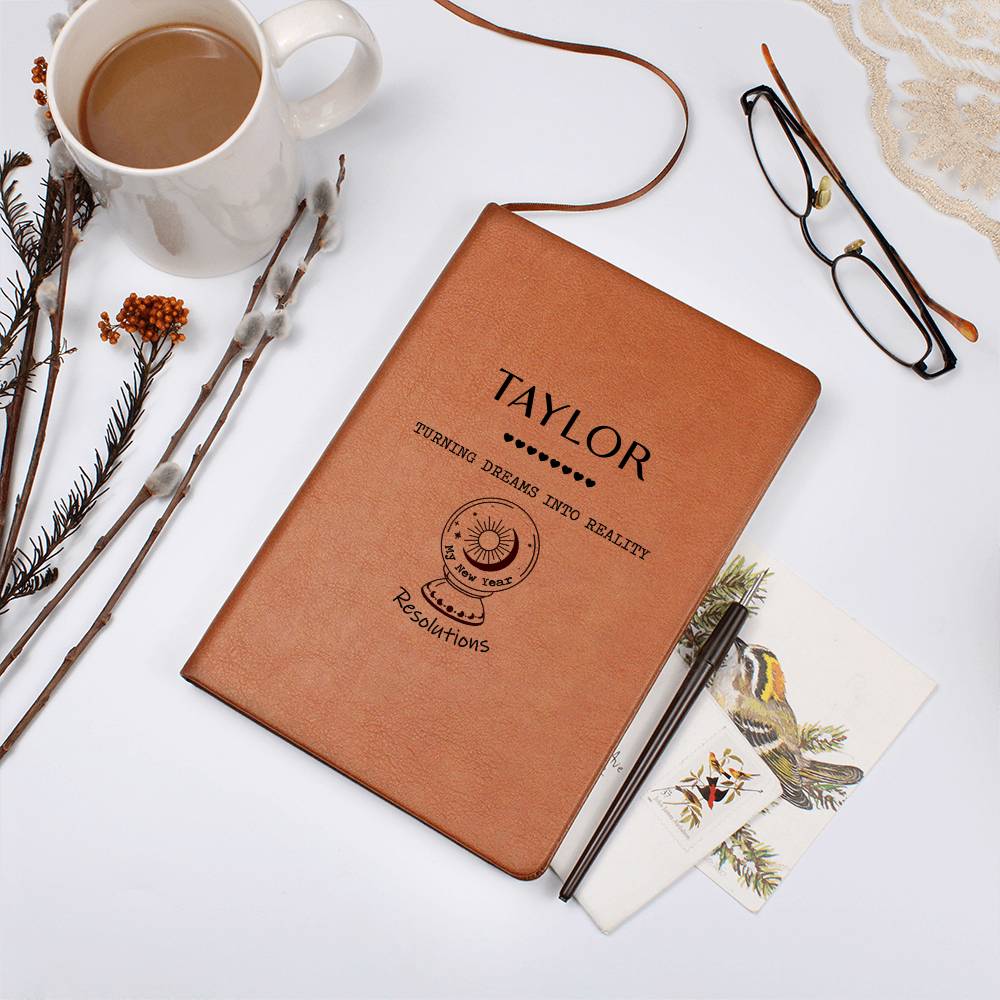 Personalized New Year Resolutions Leather Journal