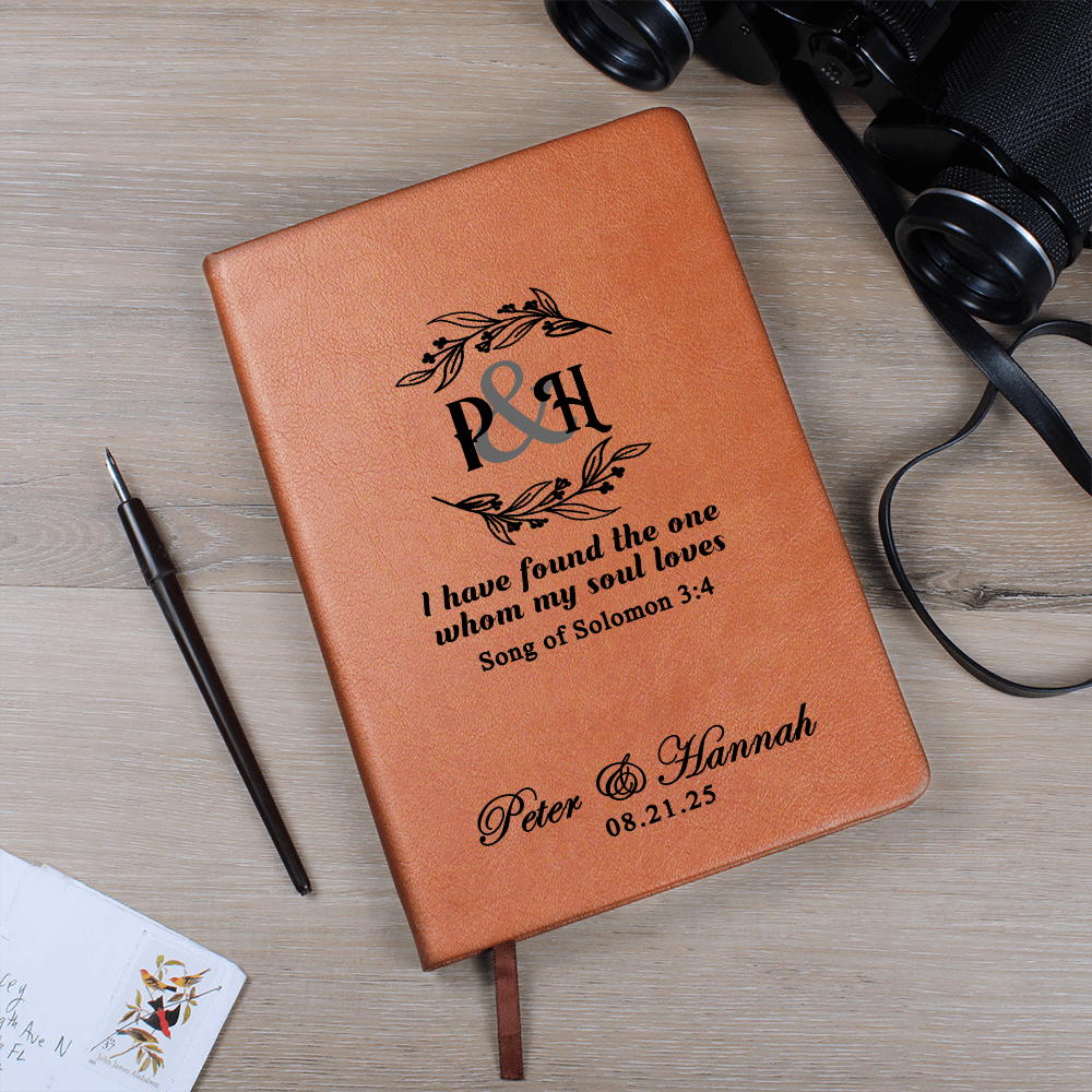 Personalized Leather Wedding Scripture Journal