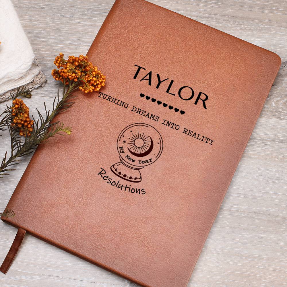 Personalized New Year Resolutions Leather Journal