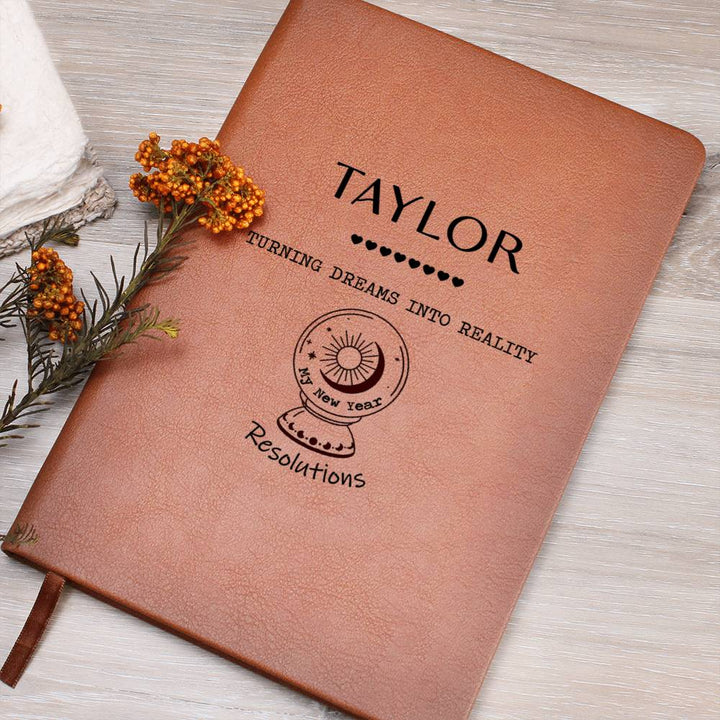 Personalized New Year Resolutions Leather Journal
