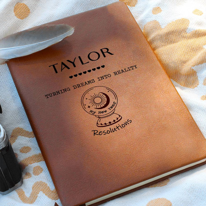 Personalized New Year Resolutions Leather Journal