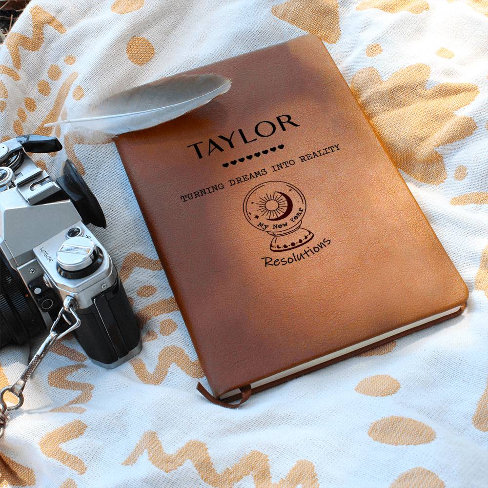 Personalized New Year Resolutions Leather Journal