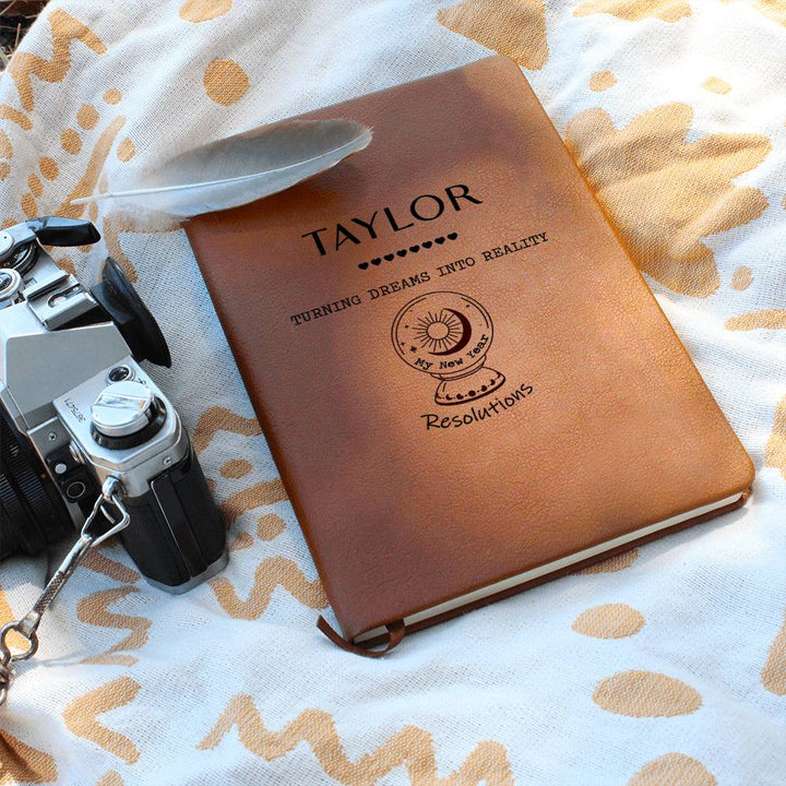 Personalized New Year Resolutions Leather Journal