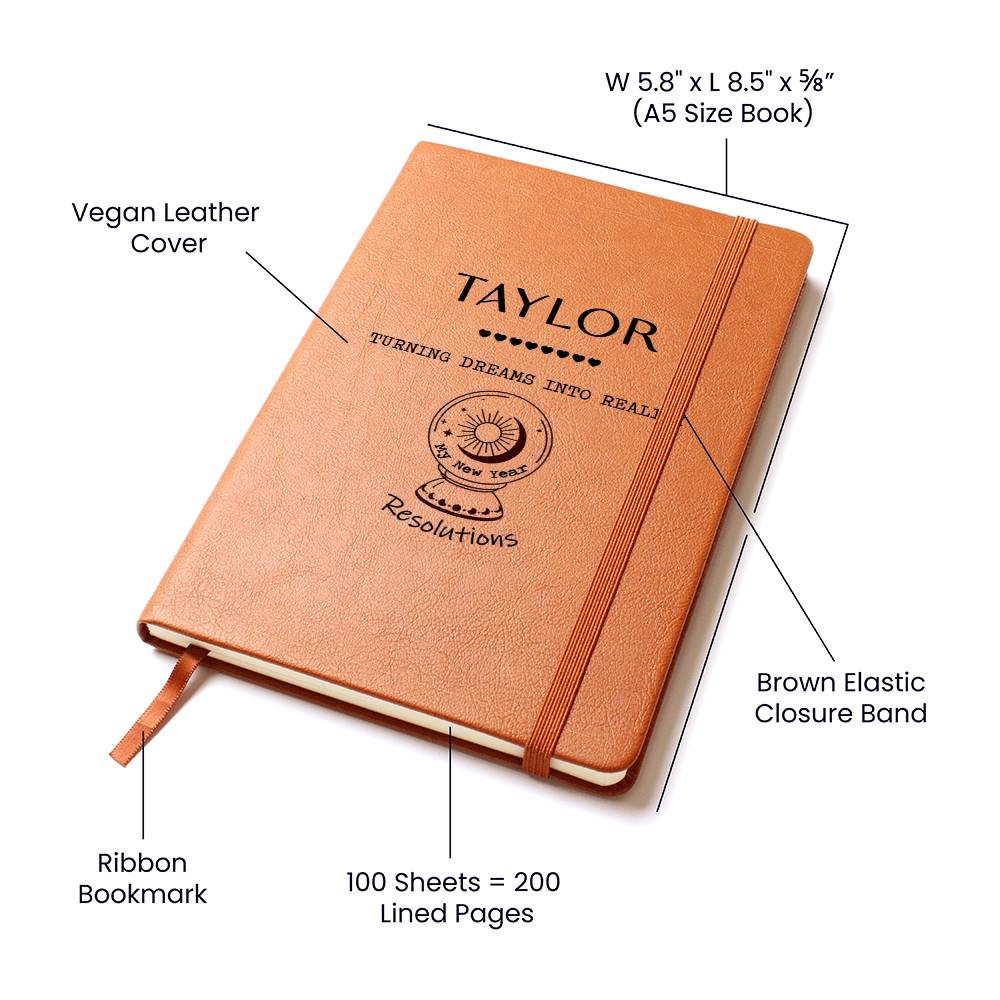 Personalized New Year Resolutions Leather Journal