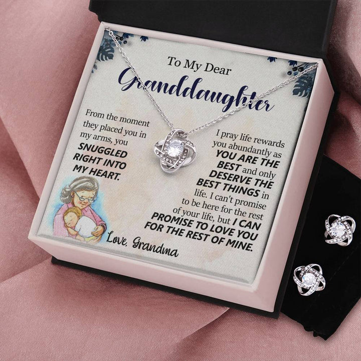 Grandma to Granddaughter Love Knot Necklace with Message