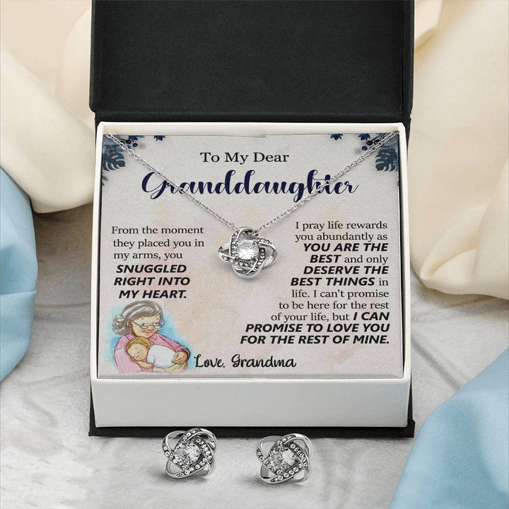 Grandma to Granddaughter Love Knot Necklace with Message