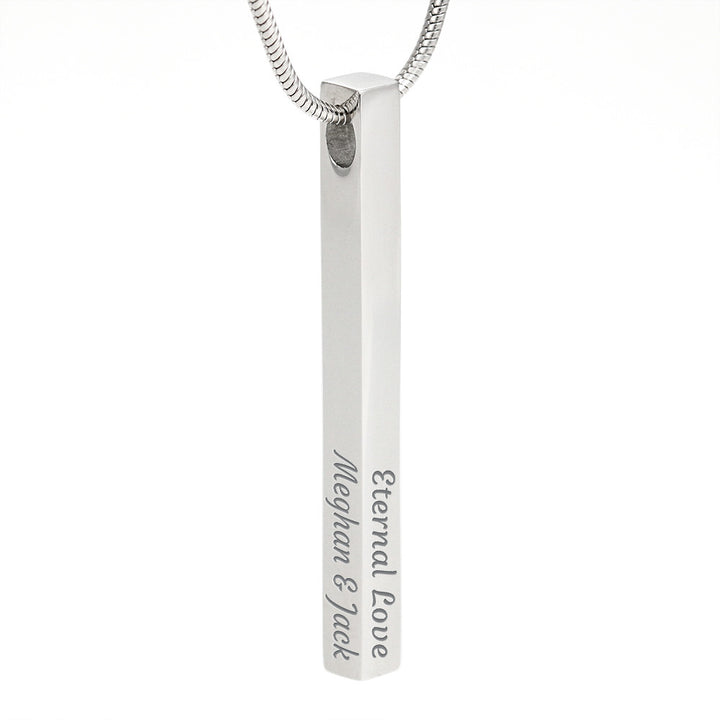 Engraved Bar Necklace – Personalized Eternal Love Pendant for Couples