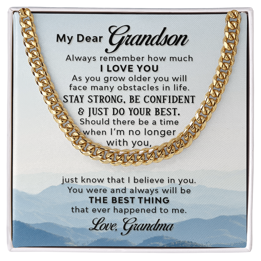 Gift for Grandson – Strength & Confidence Message Necklace