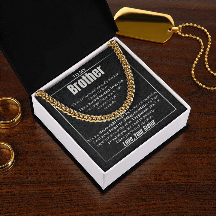 To My Brother Cuban Chain Gift