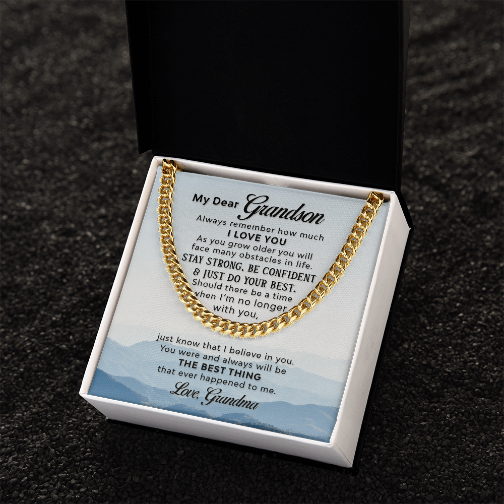 Gift for Grandson – Strength & Confidence Message Necklace