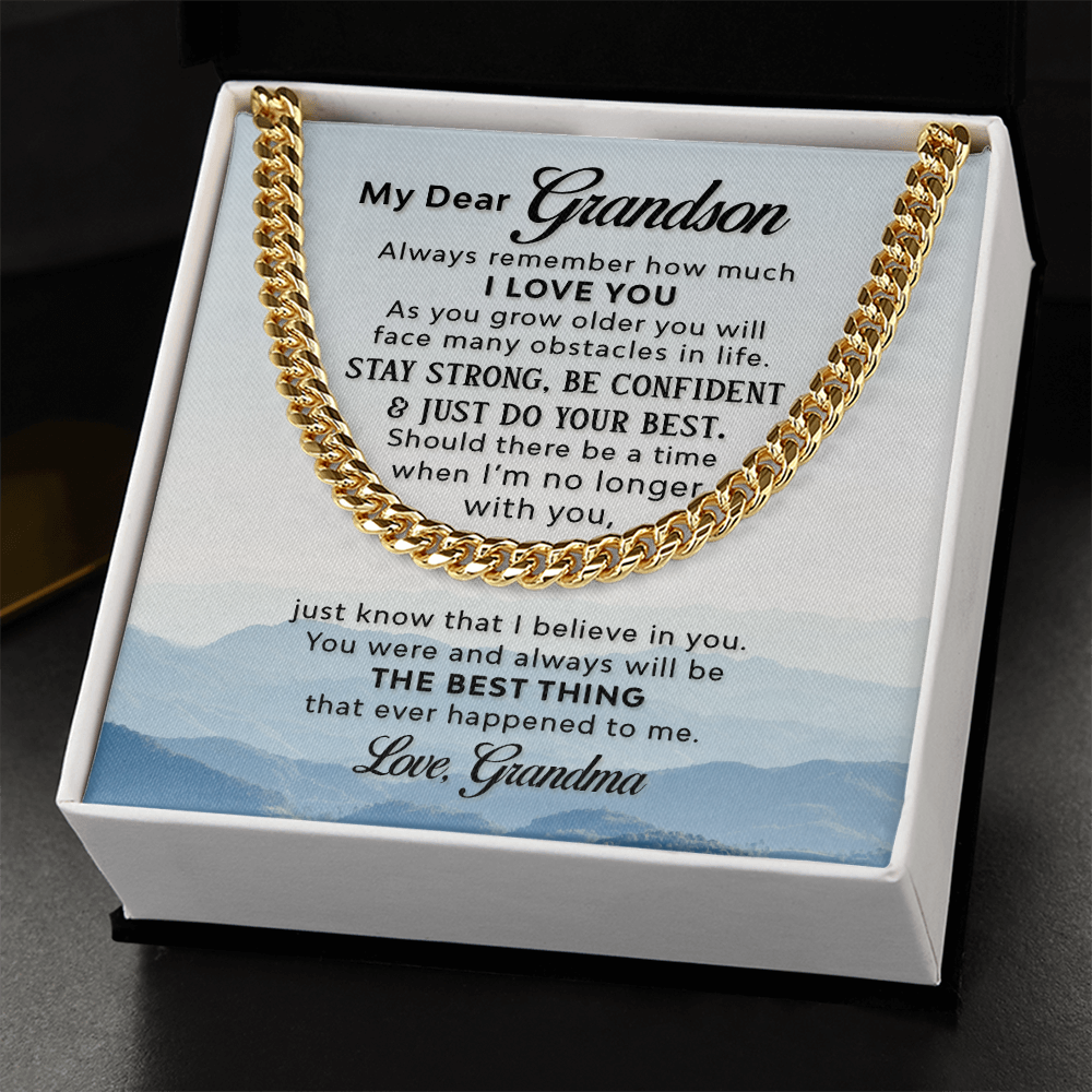 Gift for Grandson – Strength & Confidence Message Necklace