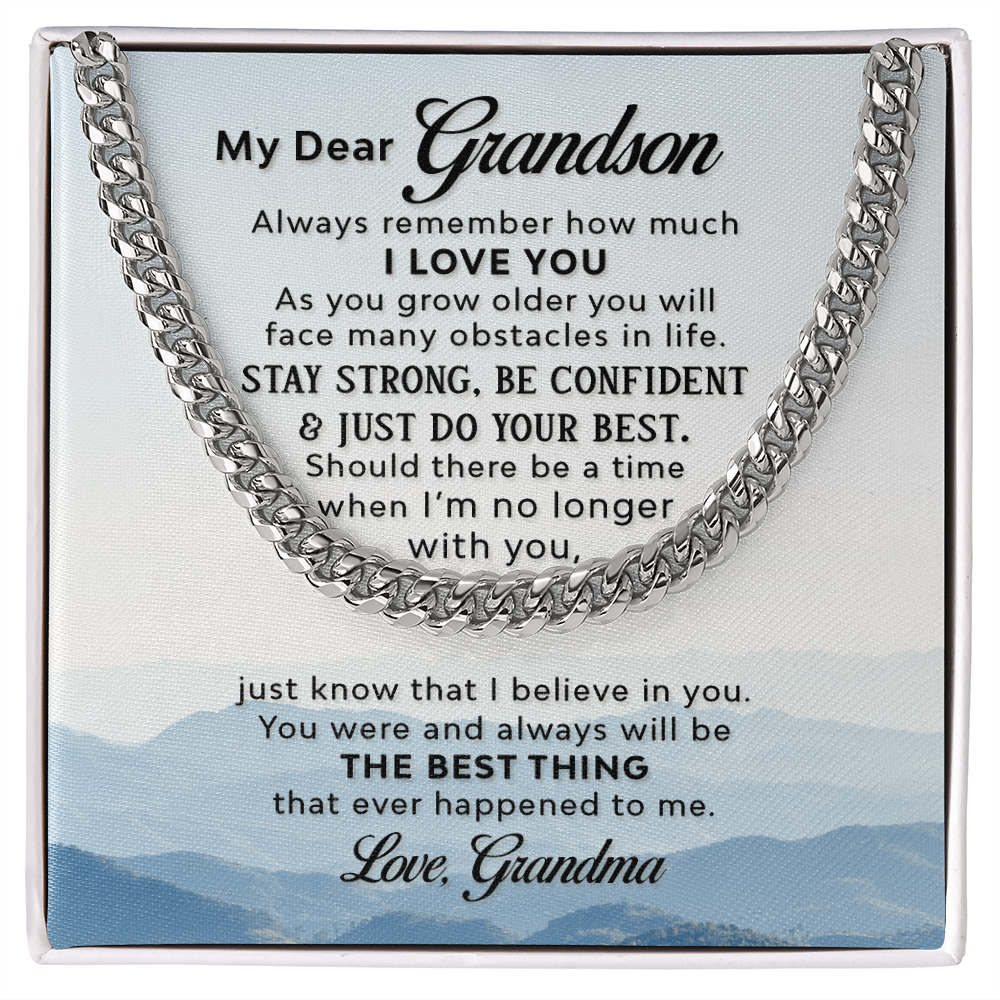 Gift for Grandson – Strength & Confidence Message Necklace