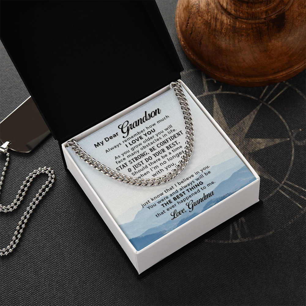 Gift for Grandson – Strength & Confidence Message Necklace