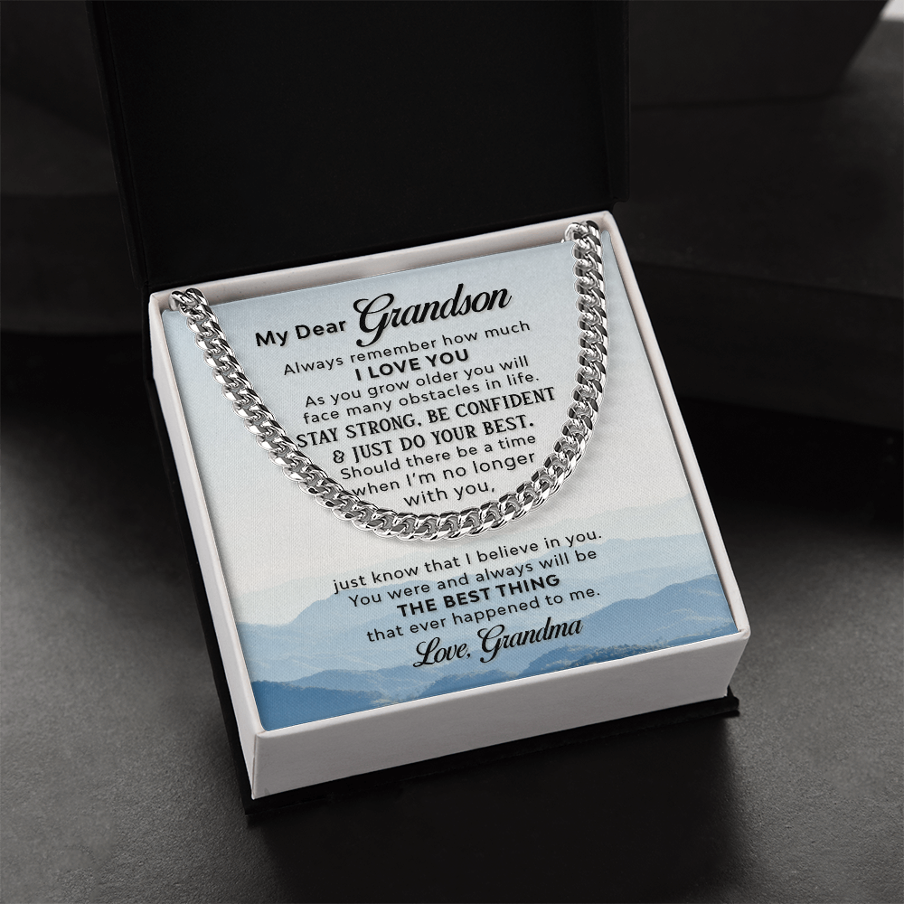 Gift for Grandson – Strength & Confidence Message Necklace