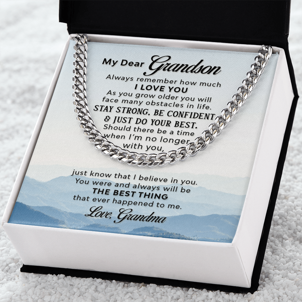 Gift for Grandson – Strength & Confidence Message Necklace