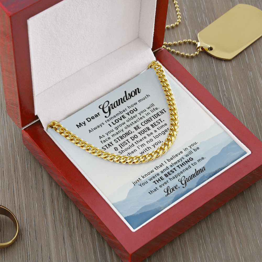 Gift for Grandson – Strength & Confidence Message Necklace