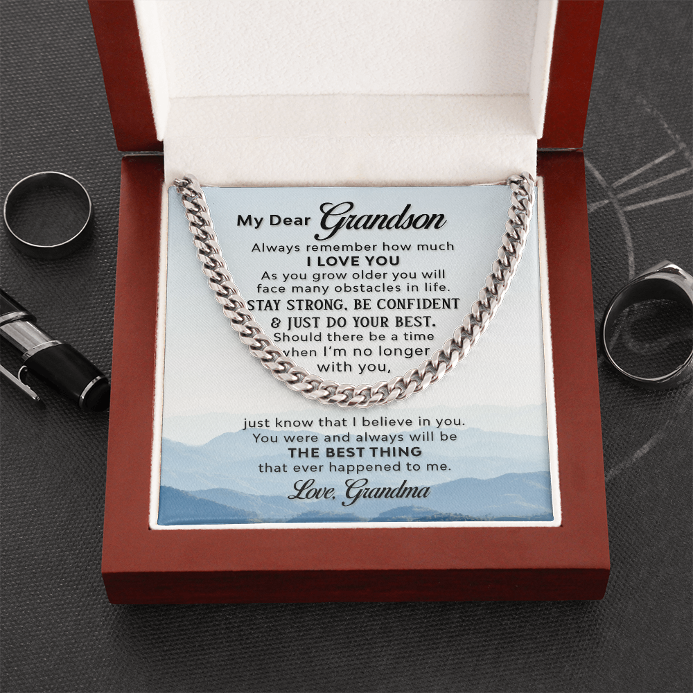 Gift for Grandson – Strength & Confidence Message Necklace