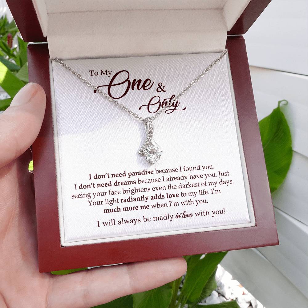 To My One & Only Necklace Gift