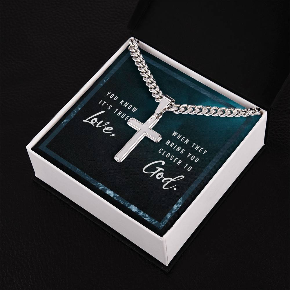 Silver Cross Necklace – Religious Gift for Husband, Son, or Boyfriend