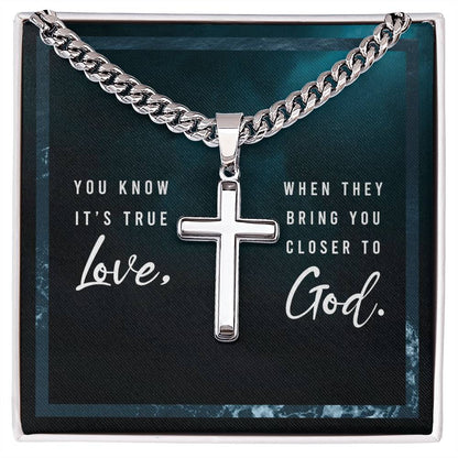 Silver Cross Necklace – Religious Gift for Husband, Son, or Boyfriend