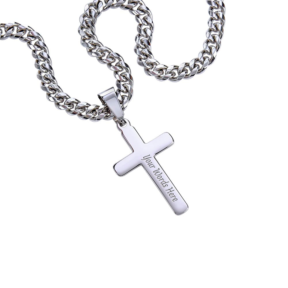 Silver Cross Necklace – Religious Gift for Husband, Son, or Boyfriend